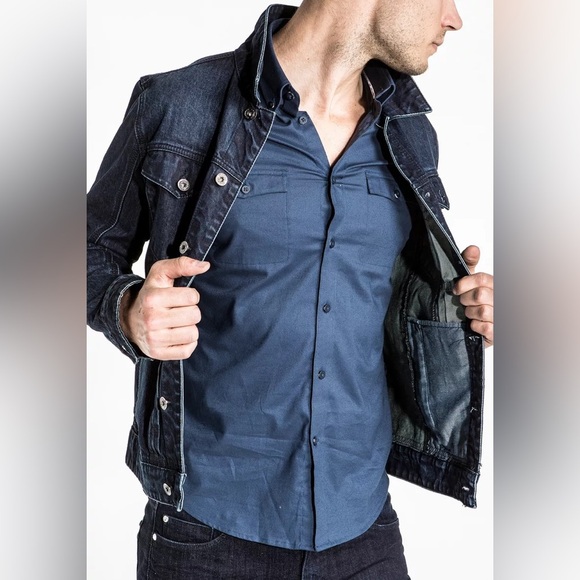 CR7 Celebrity Denim Men's Blue Denim Bomber Jacket - Picture 6 of 9